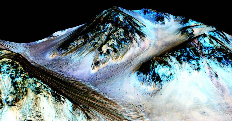 火星上反复出现的斜坡线可能是由当时的流水形成的
