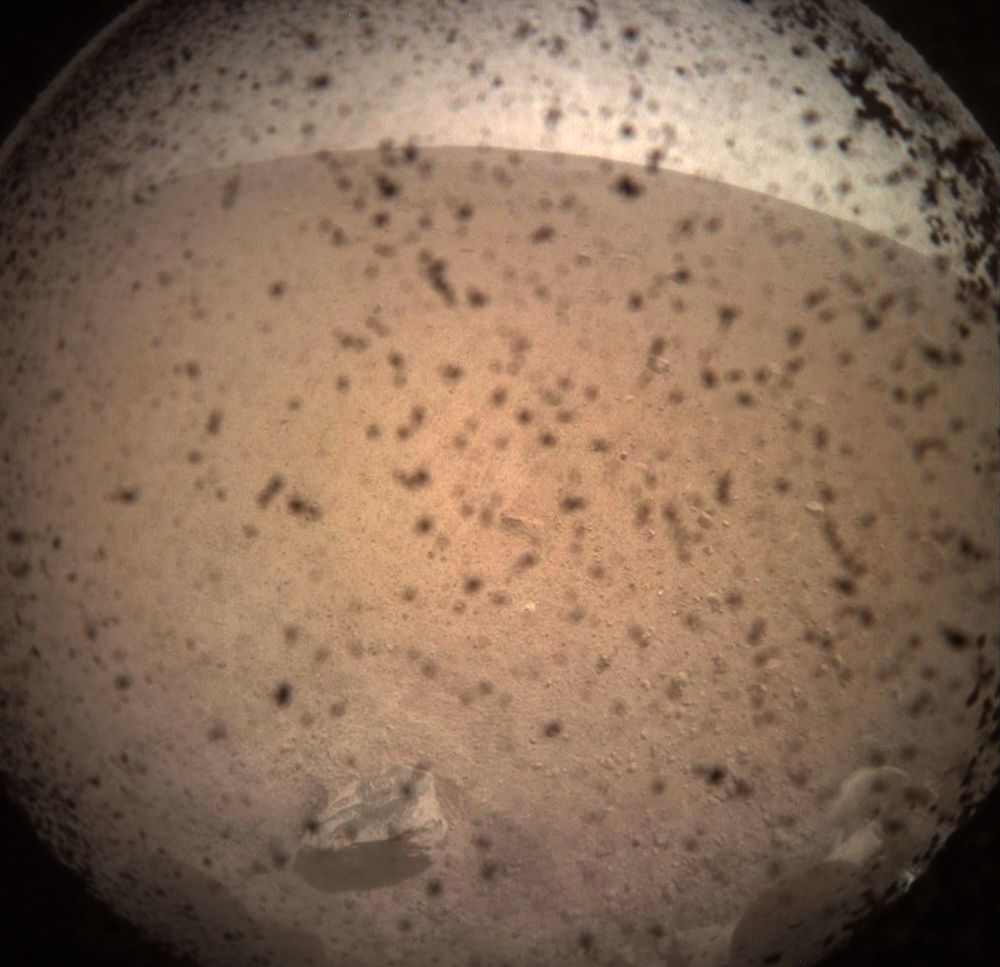 Insight Lander拍摄的第一张火星照片并不完全清晰。