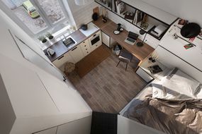 敖德萨微型公寓装修Fateeva Design从上面的室内视图＂width=