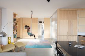 Domesticated Square Apartment by l'atelier Nomadic Architecture Studio living room