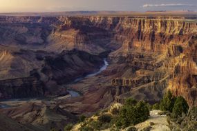 Sunset over Colorado River from a Grand Canyon viewpoint