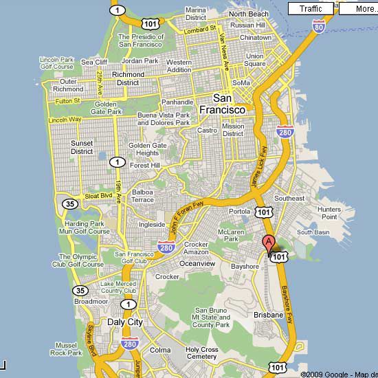 换乘系统所在的旧金山地图。