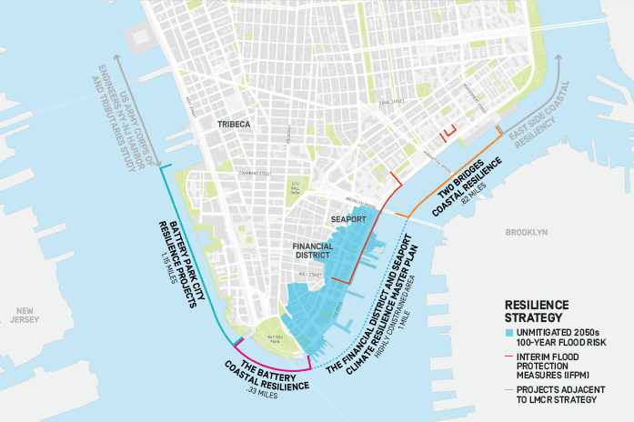 曼哈顿下城海岸弹性地图