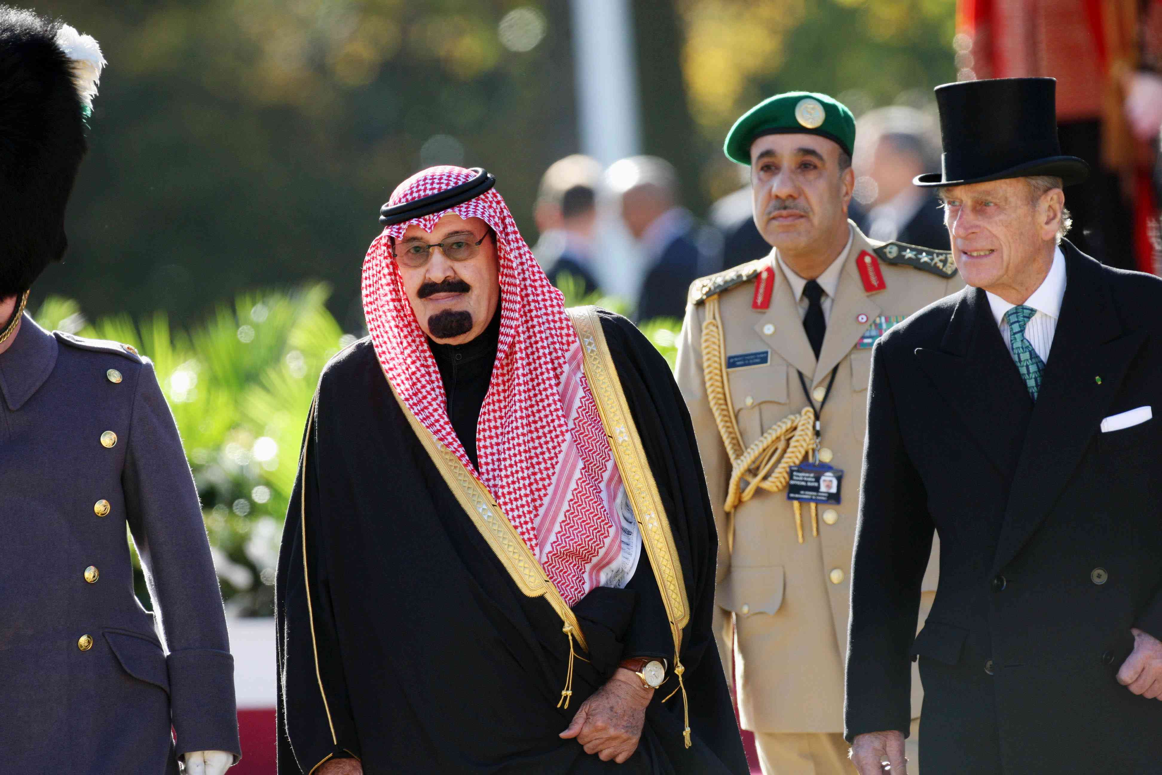 沙特阿拉伯国王阿卜杜拉·本·阿卜杜勒·阿齐兹·沙特正在对英国进行国事访问