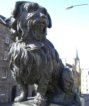 骄傲的小猎犬雕像