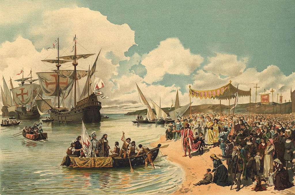 一幅画显示了瓦斯科·达·伽马离开葡萄牙在好望角航行