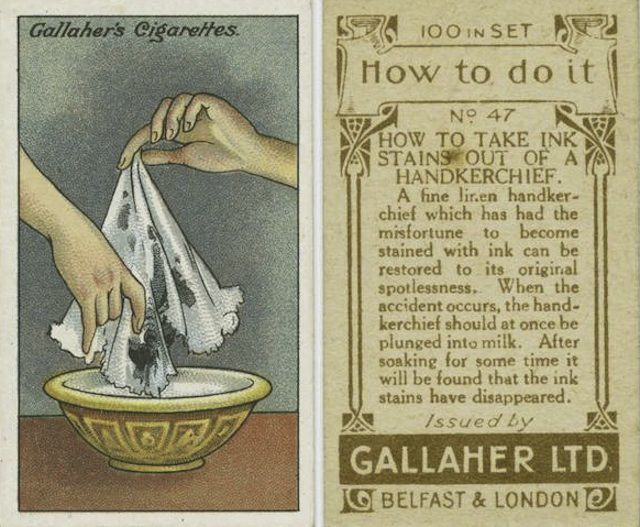 世纪的海报展示了一个把油墨从布清洗方法