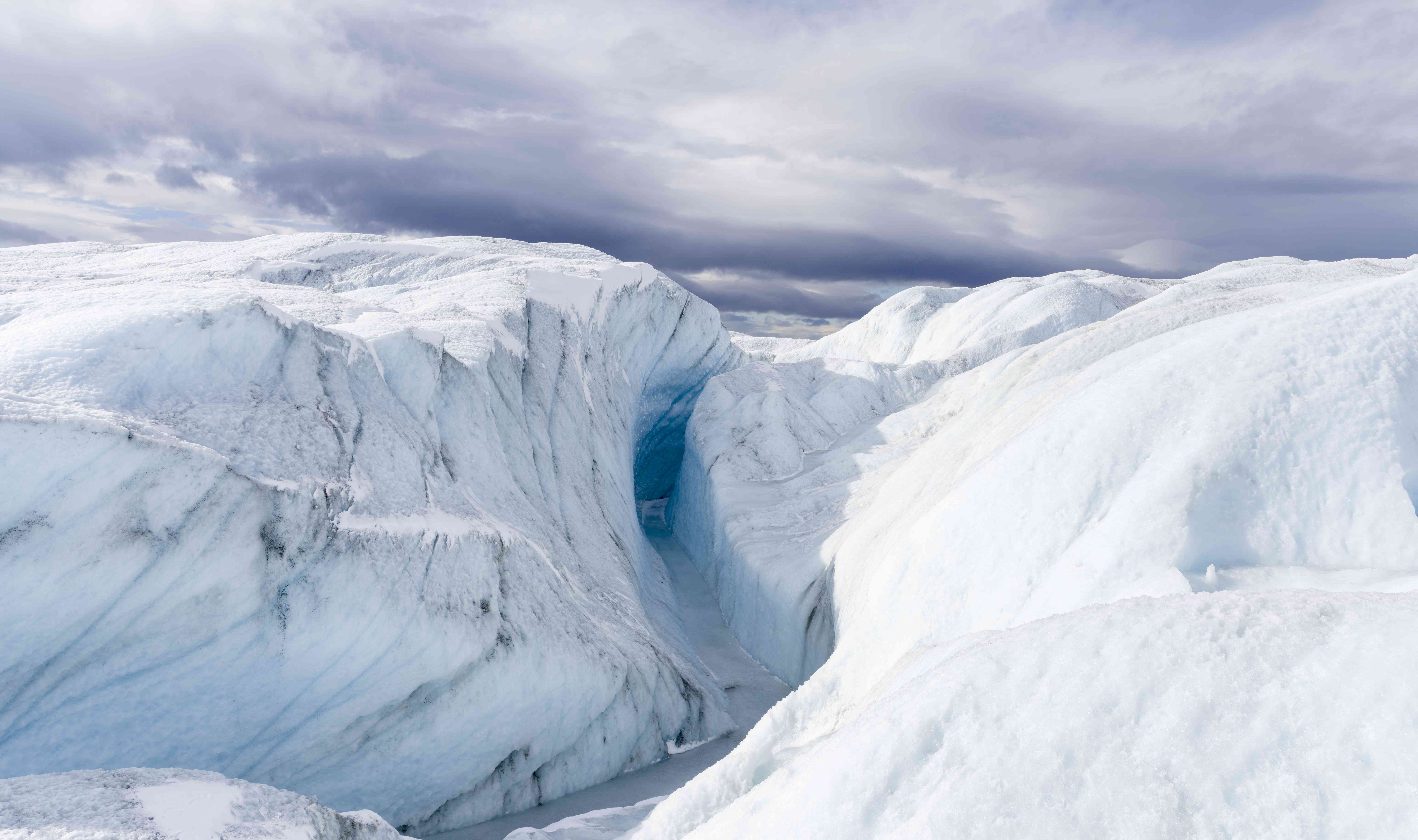 在格陵兰冰盖的风景在Kangerlussuaq附近。＂width=