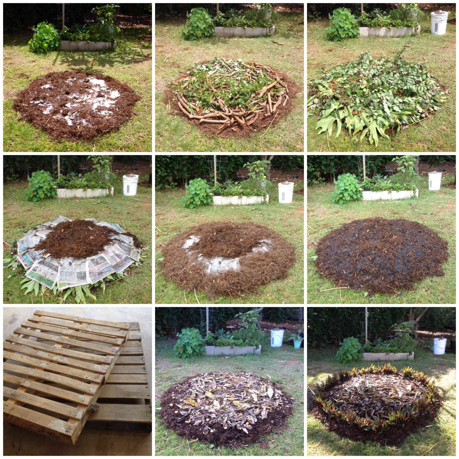 堆肥堆的花园床