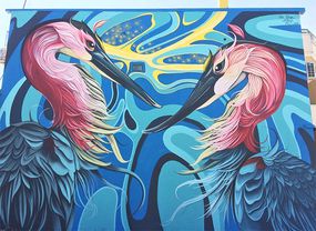 鸟类自然街艺术壁画作者：fio silva