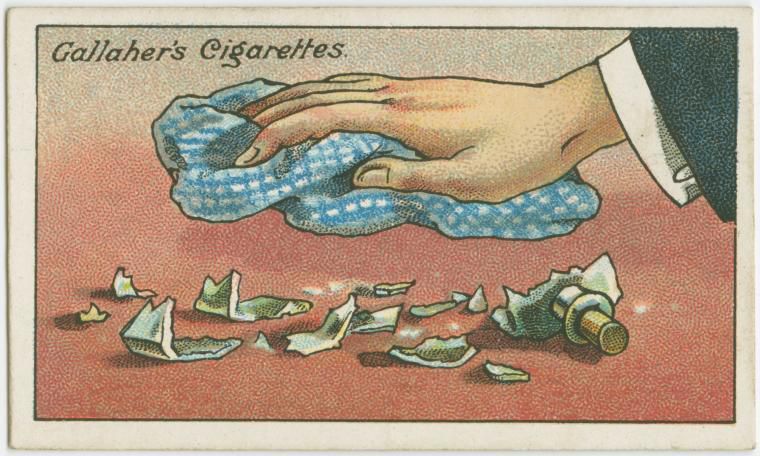 海报从1900年代显示手清理一个破瓶子