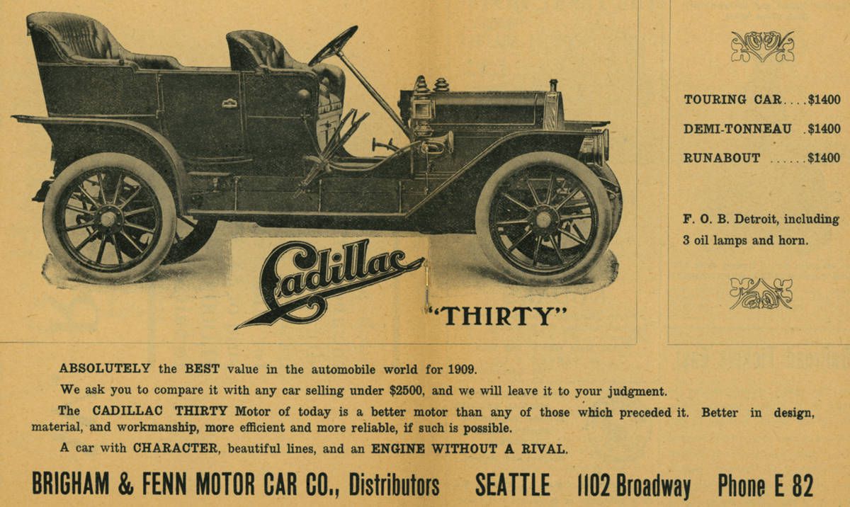 1908年凯迪拉克老式汽车广告