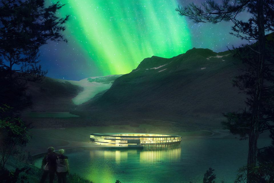 从挪威斯瓦特酒店看到的Aurora Borealis
