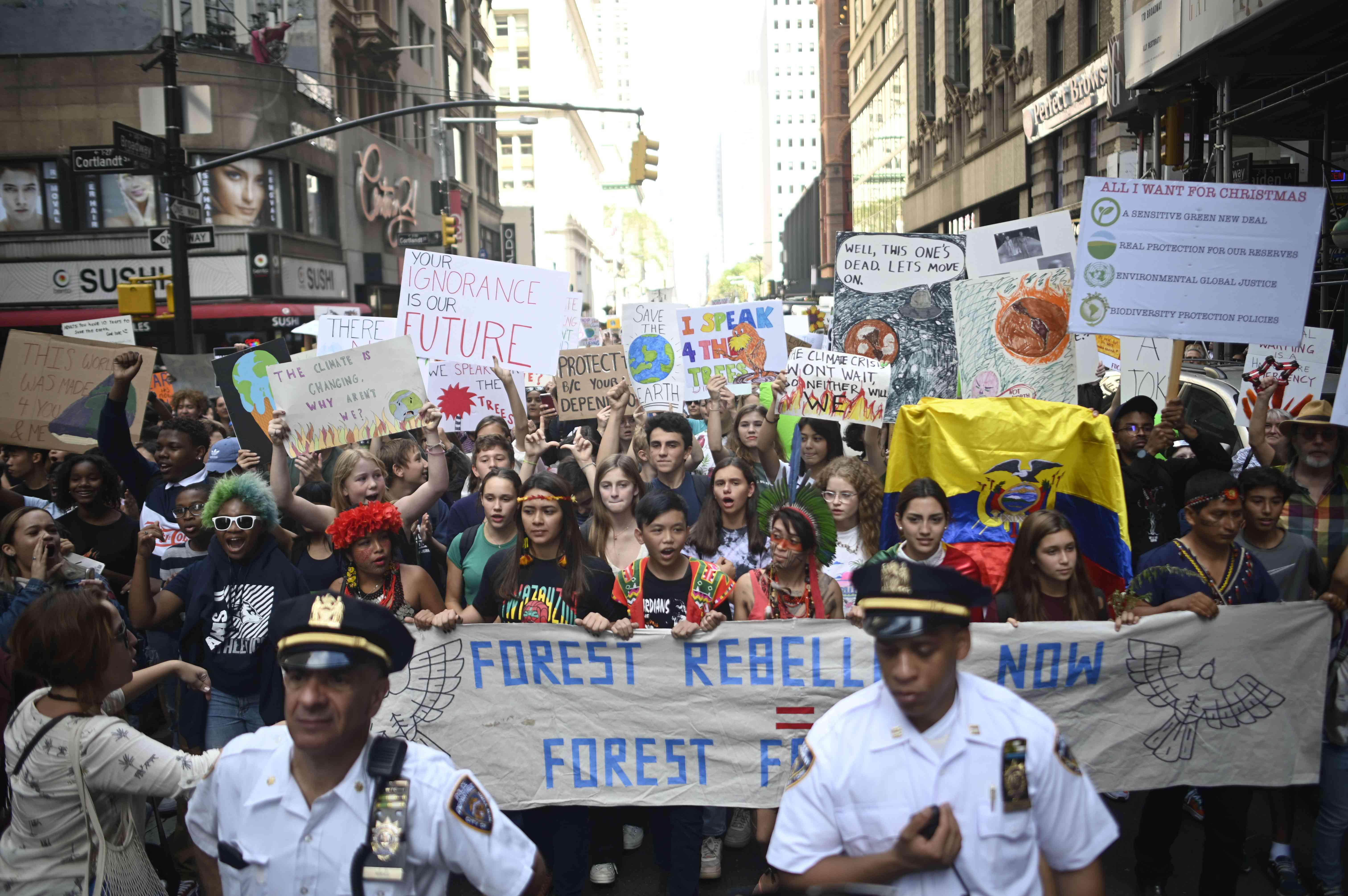2019年9月的全球气候罢工抗议者