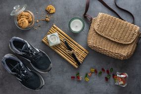 overhead shot of vegan gifts