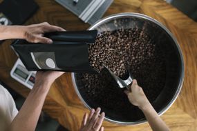 咖啡豆被测量出来