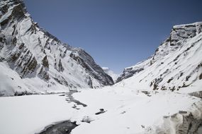 积雪的喜马拉雅山山