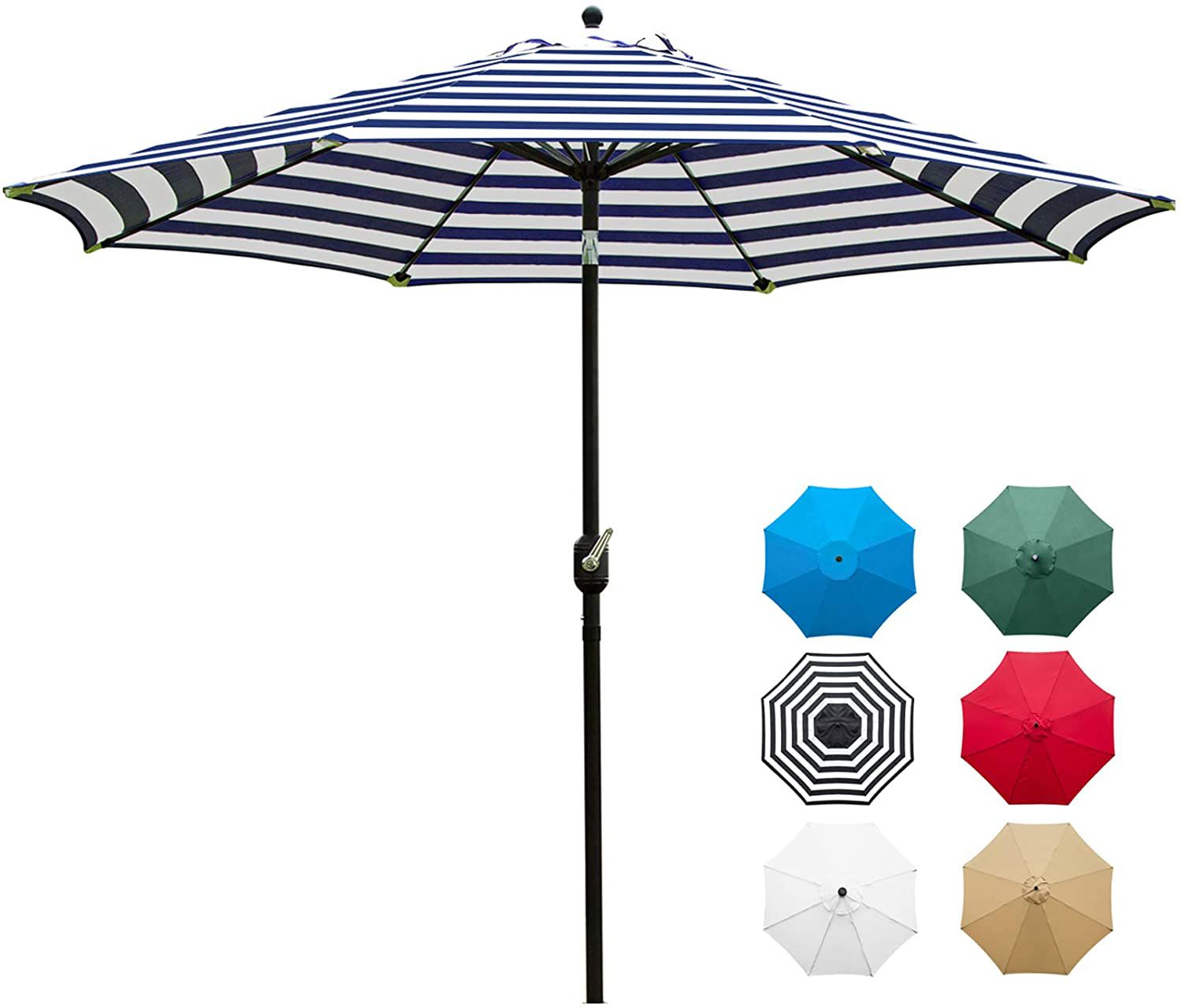 Sunnyglade 9' Patio Umbrella Outdoor Table Umbrella with 8 Sturdy Ribs