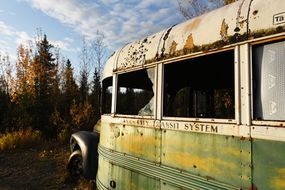 Fairbanks City Transit System在旷野的巴士