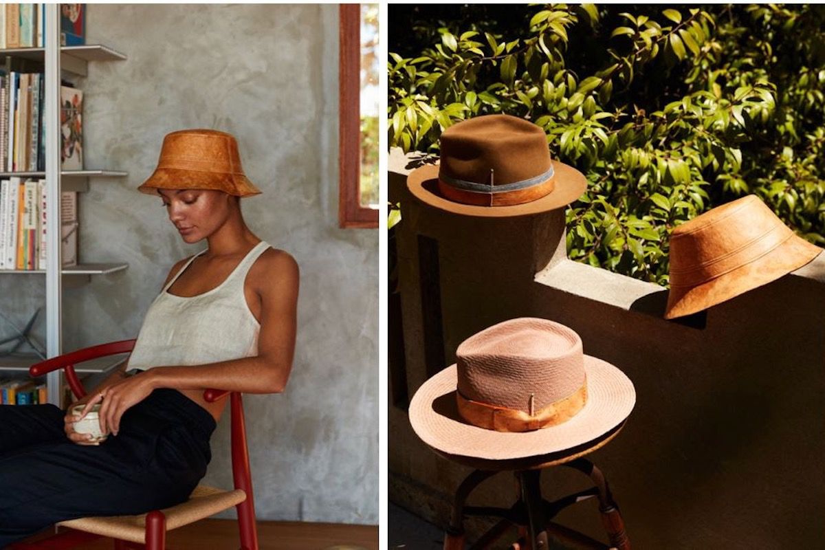 富凯的帽子由灵芝制成，一种菌丝体材料