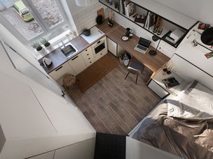 敖德萨微型公寓改造Fateeva Design室内视图