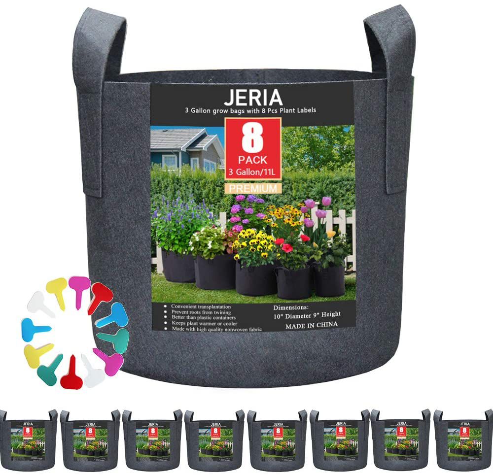 Jeria 8-Pack 3加仑种植袋