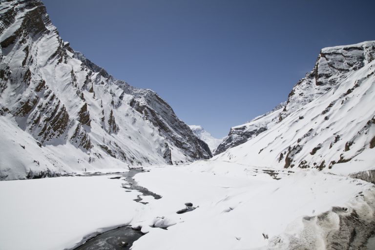 冰雪覆盖的喜马拉雅山脉“class=