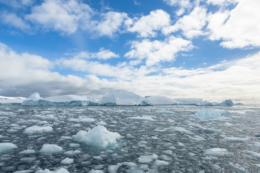南极洲融化的海冰