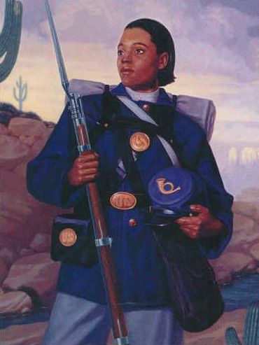 美国陆军中的非裔美国人Cathay Williams的画像