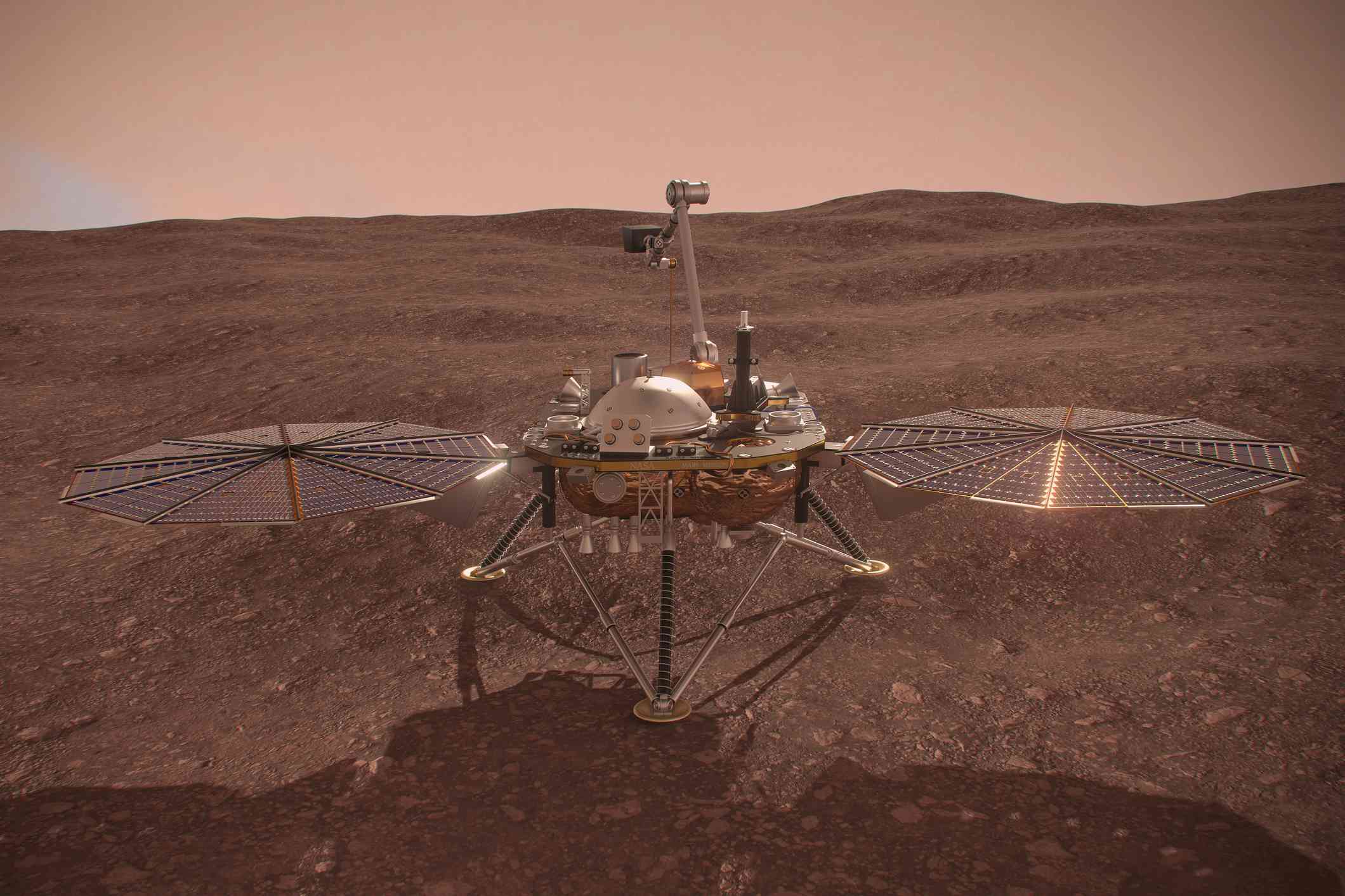 美国宇航局的洞察号着陆器-火星探测器3D插图＂width=