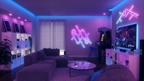 Nanoleaf lines purple LED lighting