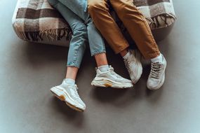 Couple wearing sneakers