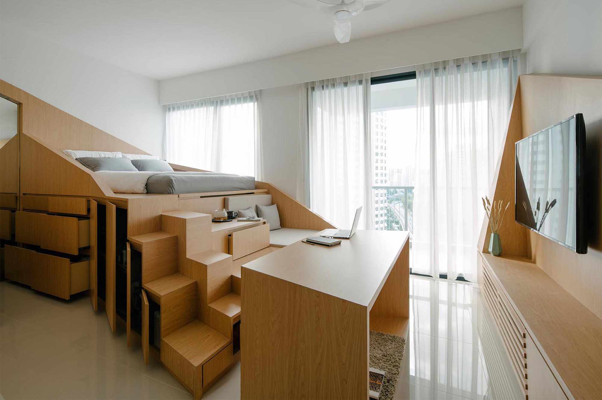 由米特建筑事务所设计的渐变空间微型公寓