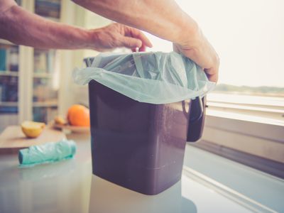 生物可降解袋食物垃圾，堆肥在家里和零废物