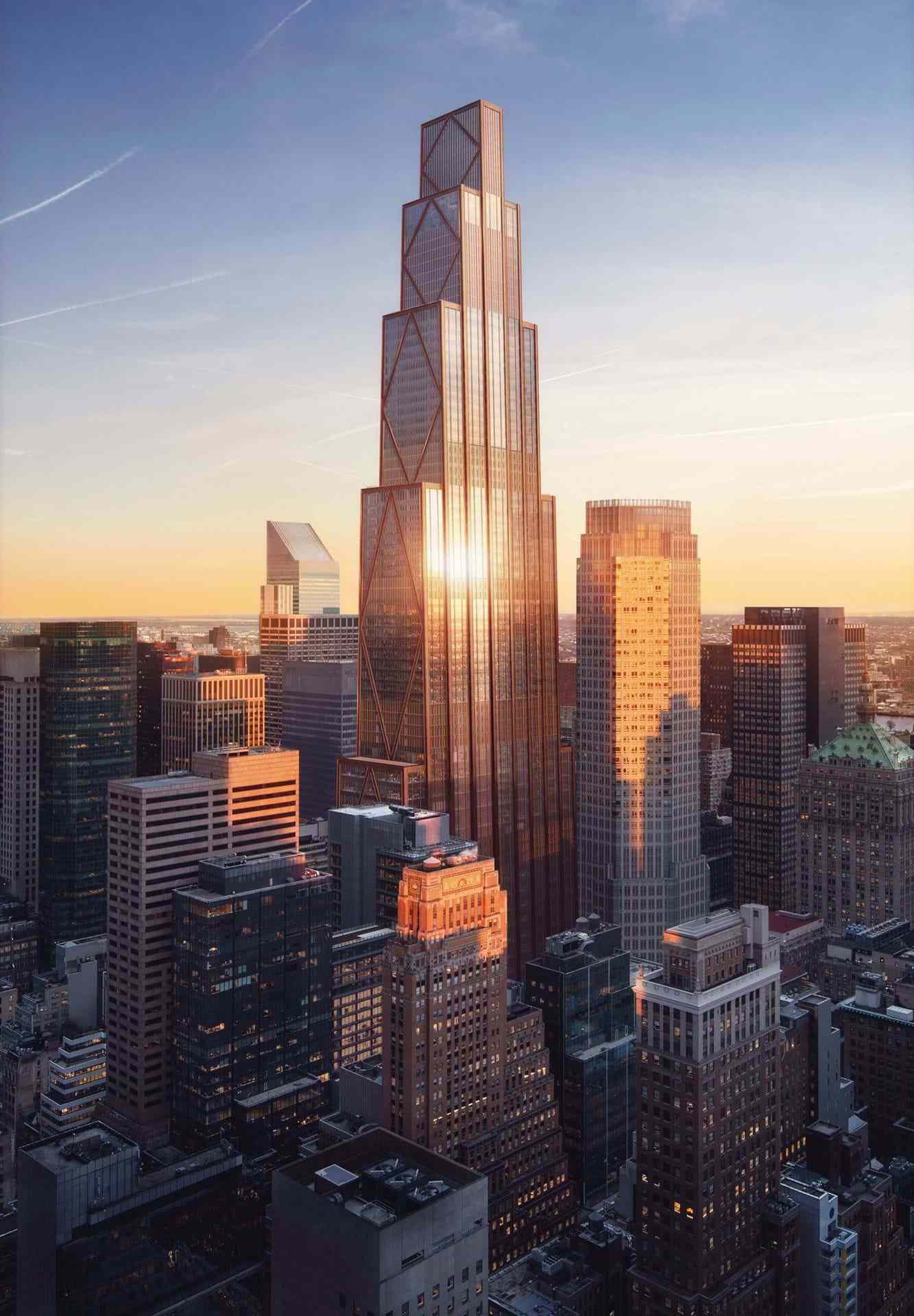 曼哈顿摩根大通新总部大楼的外景拍摄。＂width=