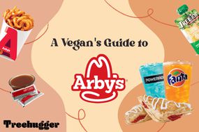 Arby's素食指南。卷曲薯条、Arby’s酱汁和水果卷都是素食主义者。