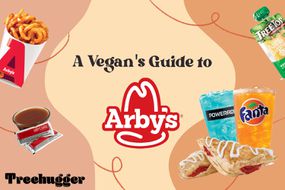 Arby's素食指南。卷薯条、阿比酱和水果都是素食。