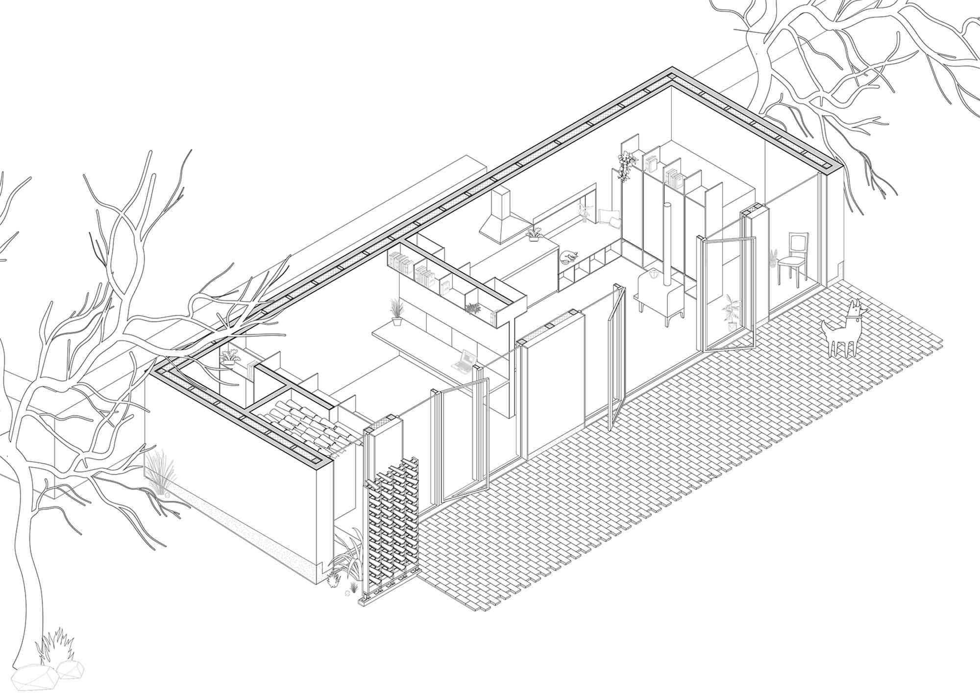小型建筑工作室NADA Axonometric绘图