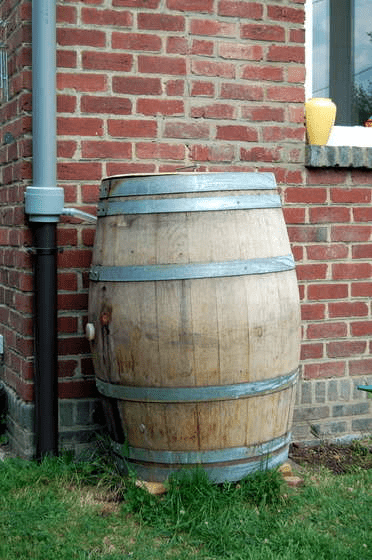 葡萄酒桶转化为雨桶