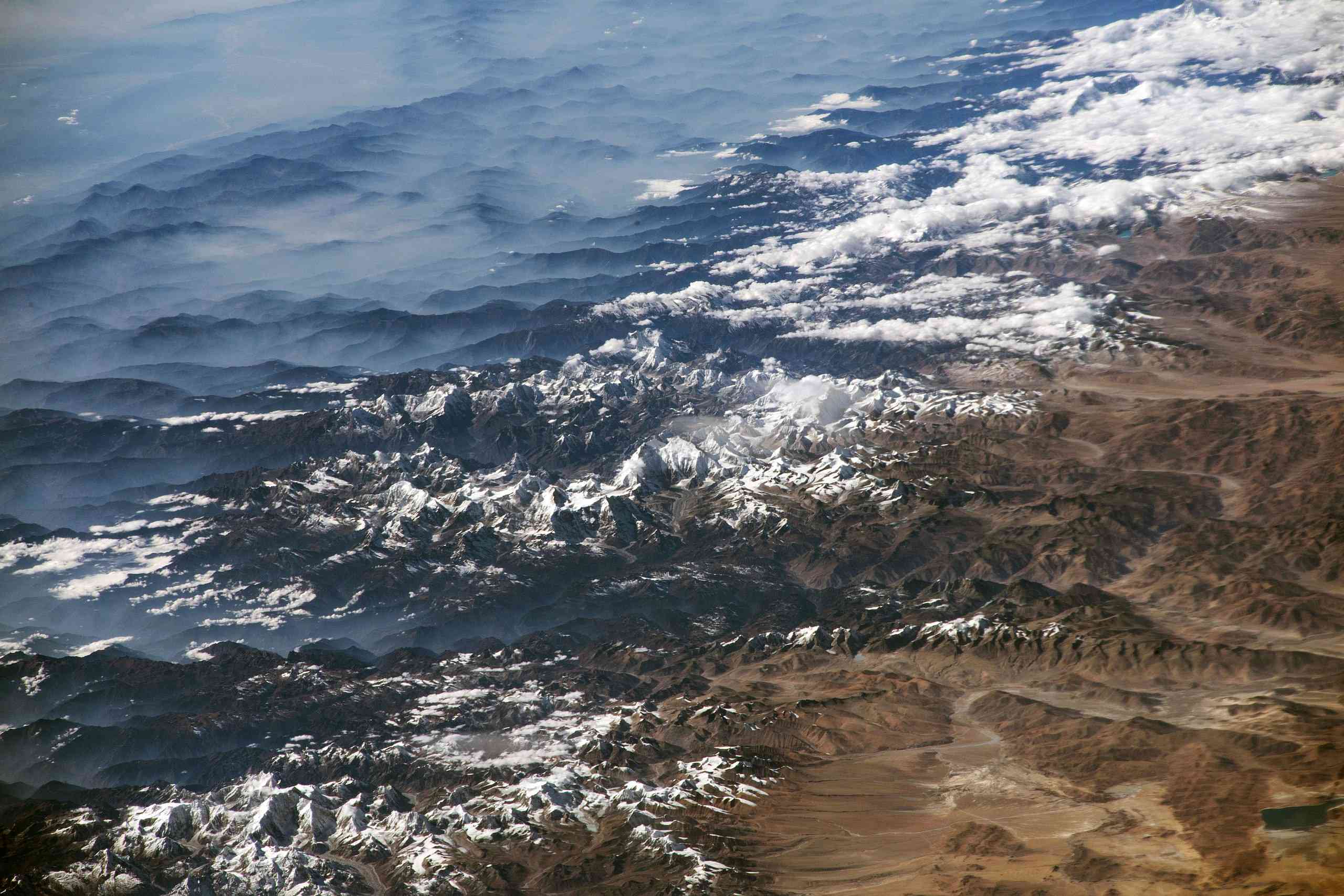 从美国宇航局国际空间站第53号探险队看到的喜马拉雅山脉