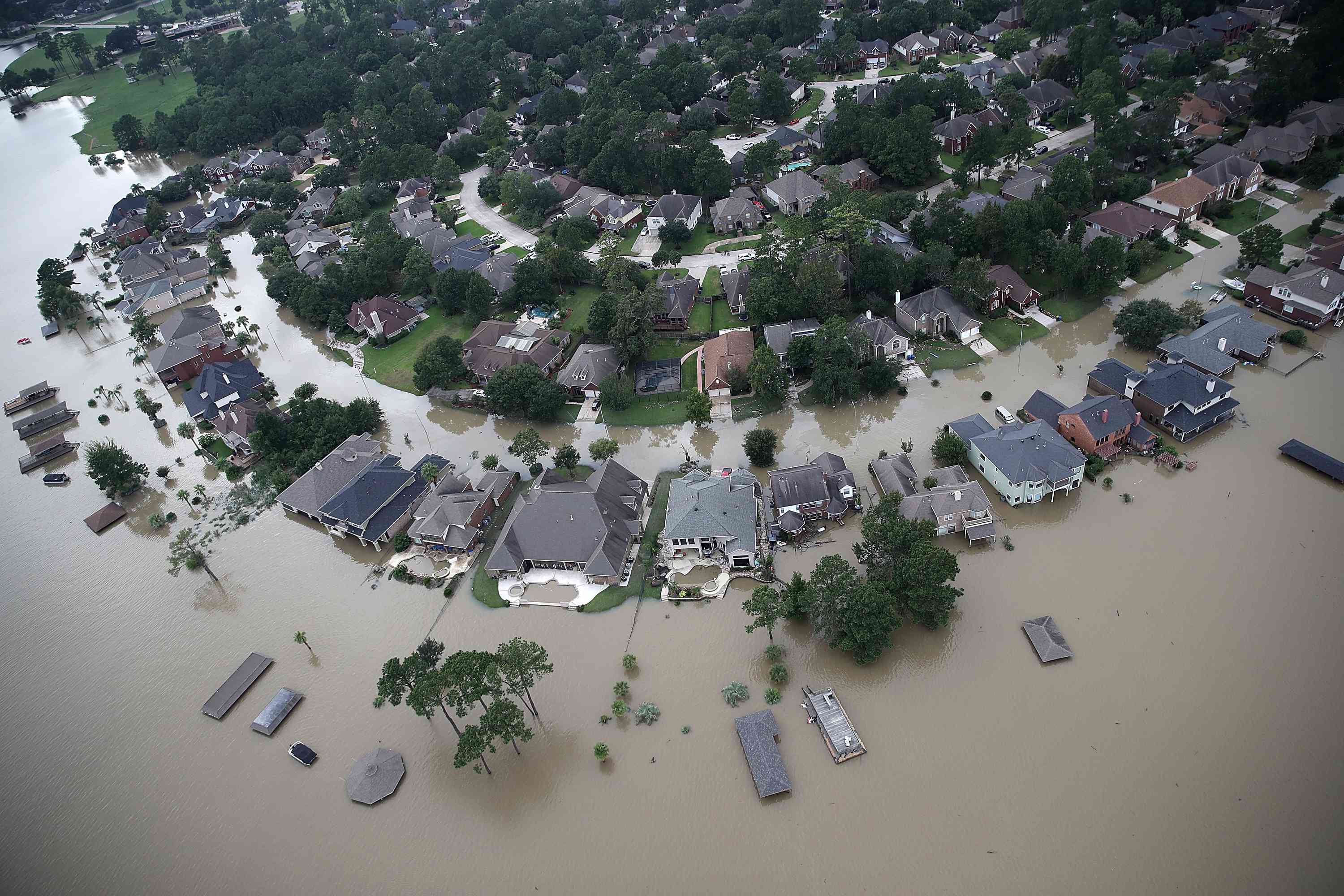 飓风哈维给休斯顿带来洪水