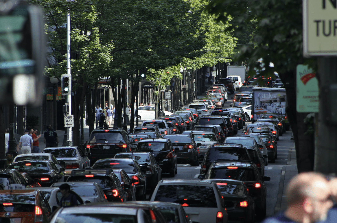 西雅图市中心的交通堵塞
