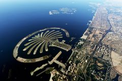 迪拜棕榈群岛的卫星图像