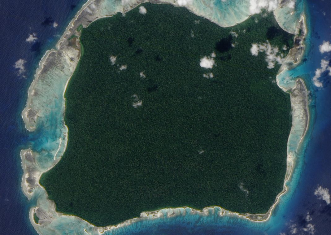 北哨兵岛的卫星图